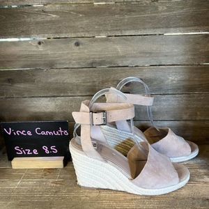 Womens Vince Camuto‎ Leonita Beige Espadrille Wedge Heels Size 8.5 M GUC